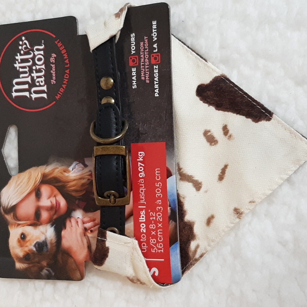‼️💰‼️NWOT Mutt Nation dog collar w/ fabric bandana